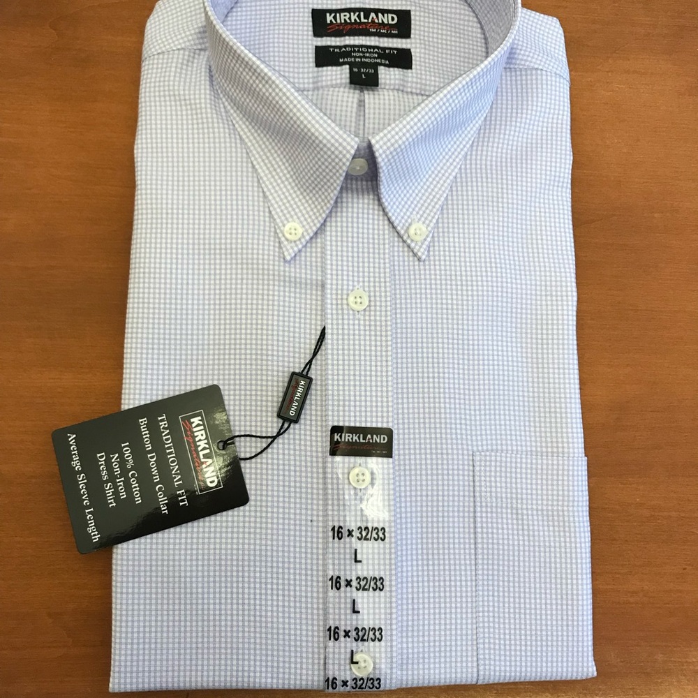 NWT Kirkland Dress Shirt Traditional Fit Large